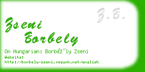 zseni borbely business card